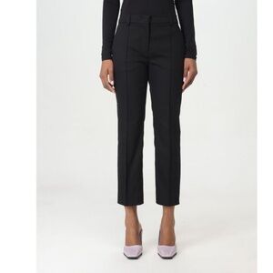 Sportmax Black Cropped Front Seam Mid-Rise Trousers Size 6